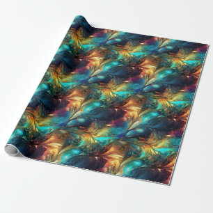 Luminous Threads: 3D Light Weave Design Wrapping Paper