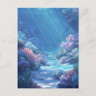 Luminous Tropical Underwater Coral Reef Postcard