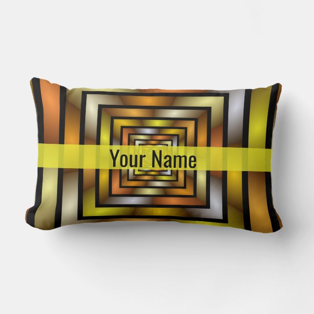 Luminous Tunnel Colourful Graphic Art Pattern Name Lumbar Cushion (Front)