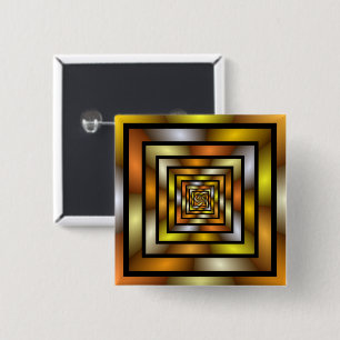 Luminous Tunnel Colourful Graphic Fractal Pattern 15 Cm Square Badge