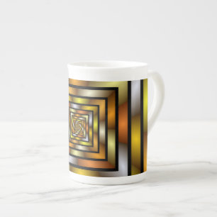 Luminous Tunnel Colourful Graphic Fractal Pattern Bone China Mug