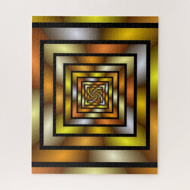 Luminous Tunnel Colourful Graphic Fractal Pattern Jigsaw Puzzle (Vertical)