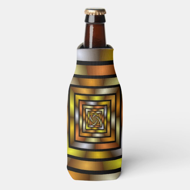 Luminous Tunnel Colourful Trippy Fractal Graphic Bottle Cooler (Bottle Front)