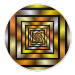 Luminous Tunnel Colourful Trippy Fractal Graphic Ceramic Knob