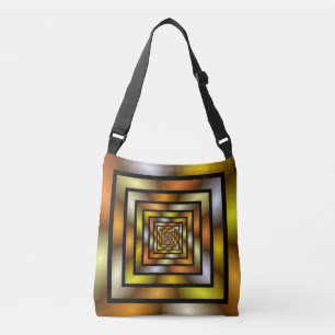 Luminous Tunnel Colourful Trippy Fractal Graphic Crossbody Bag