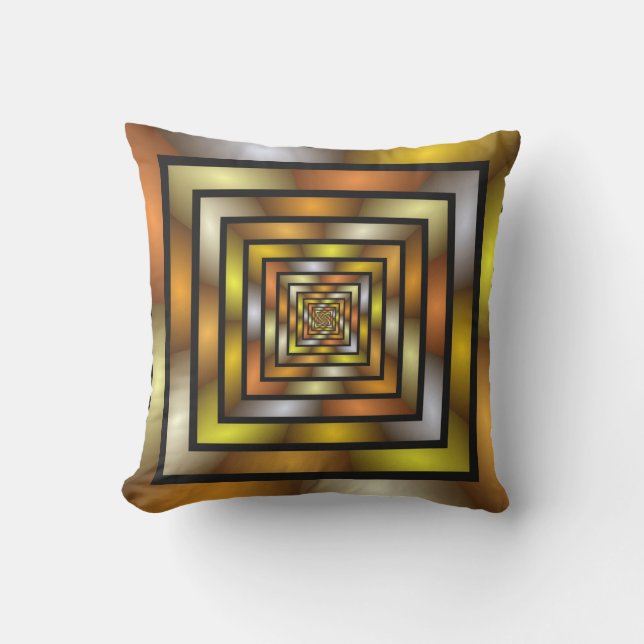 Luminous Tunnel Colourful Trippy Fractal Graphic Cushion (Front)