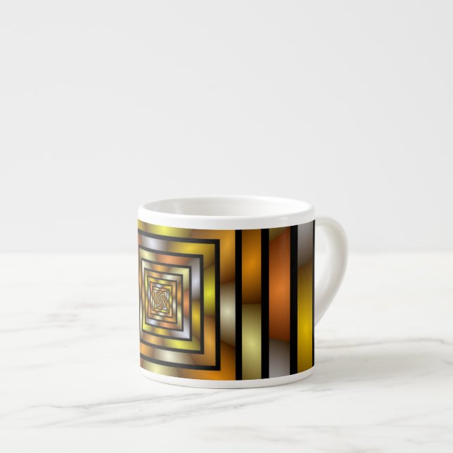 Luminous Tunnel Colourful Trippy Fractal Graphic Espresso Cup (Front Right)