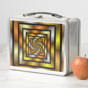Luminous Tunnel Colourful Trippy Fractal Graphic Metal Lunch Box