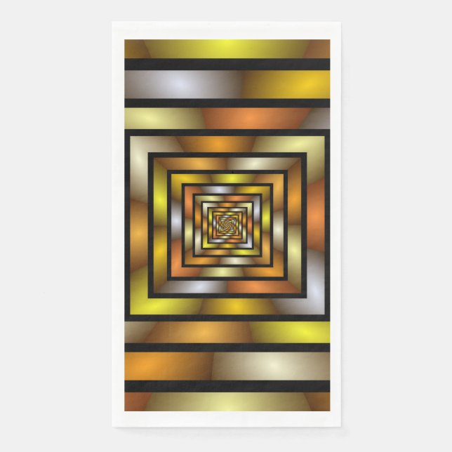 Luminous Tunnel Colourful Trippy Fractal Graphic Napkin (Front)