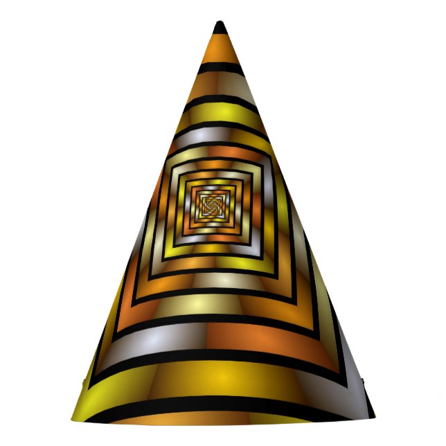 Luminous Tunnel Colourful Trippy Fractal Graphic Party Hat (Front)