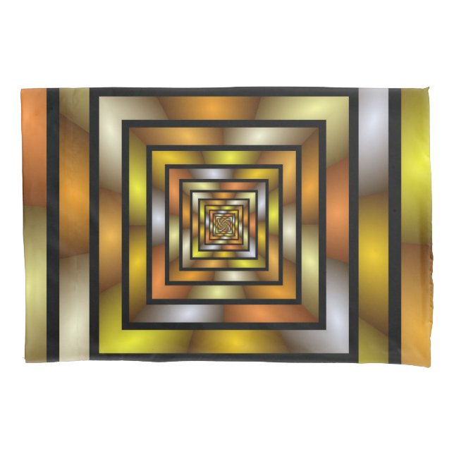 Luminous Tunnel Colourful Trippy Fractal Graphic Pillowcase (Front)