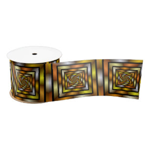Luminous Tunnel Colourful Trippy Fractal Graphic Satin Ribbon
