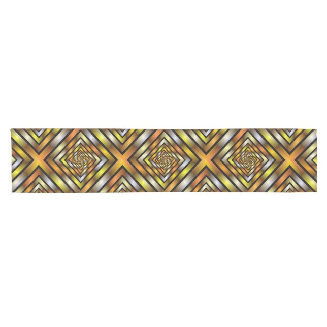Luminous Tunnel Colourful Trippy Fractal Graphic Short Table Runner (Horizontal)