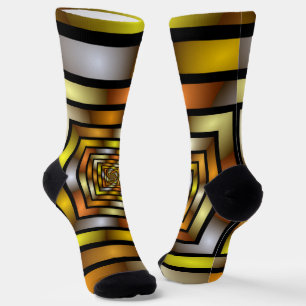 Luminous Tunnel Colourful Trippy Fractal Graphic Socks