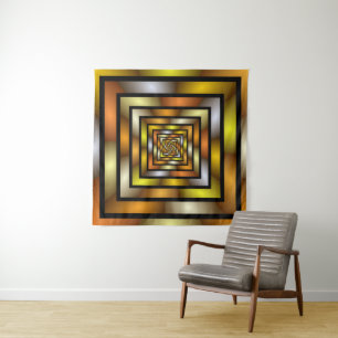 Luminous Tunnel Colourful Trippy Fractal Graphic Tapestry