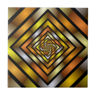Luminous Tunnel Colourful Trippy Fractal Graphic Tile