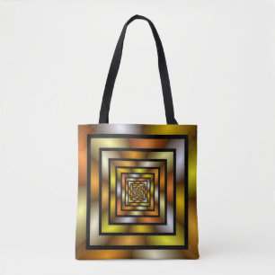 Luminous Tunnel Colourful Trippy Fractal Graphic Tote Bag