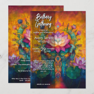Luminous Unfolding   Lotus Flower Design Invitation