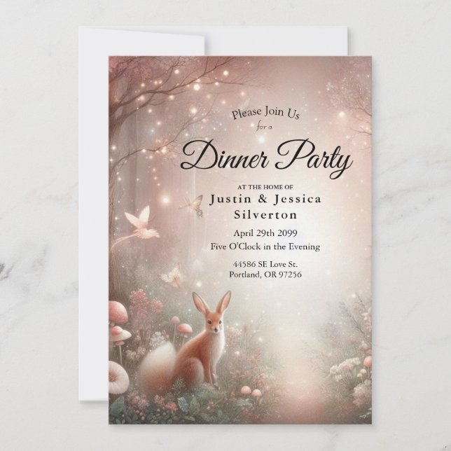 Luminous Woodland Realm of Sparkle and Bloom Invitation (Front)