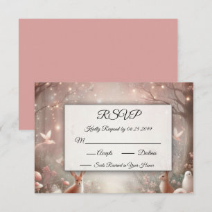 Luminous Woodland Realm of Sparkle and Bloom RSVP Card