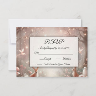 Luminous Woodland Realm of Sparkle and Bloom RSVP Card