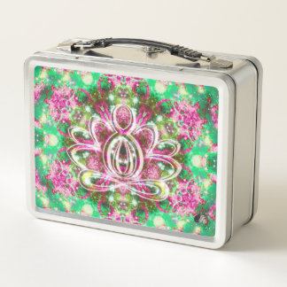 Luminous Zen Lotus Metal Lunch Box