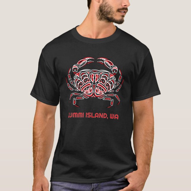 Lummi Island Washington Dungeness Crab Native Amer T-Shirt (Front)