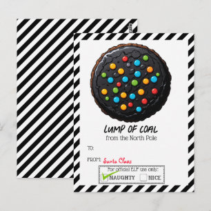 Lump of Coal Christmas Cookie Backer Favour Card