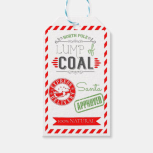 lump of coal Christmas party joke gift Tags