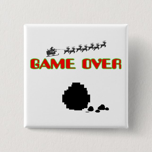 Lump Of Coal-Game Over 15 Cm Square Badge (Front)