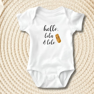 Lumpia Hello Lola Lolo Filipino Baby Announcement  Baby Bodysuit