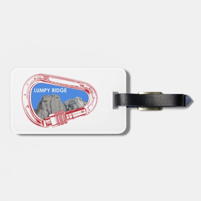 Lumpy Ridge Rock Climbing Carabiner Luggage Tag (Back Horizontal)