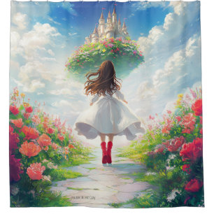 Luna and the Cloud Castle – Enchanted Shower Curta Curtain