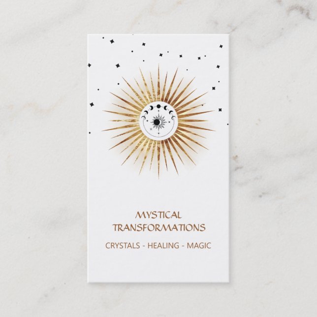*~* Luna Celestial  Lunar Moon Light Magic Boho Business Card (Front)
