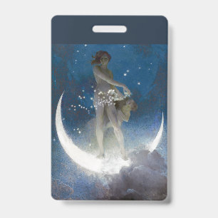 Luna Goddess at Night Scattering Stars ID Badge