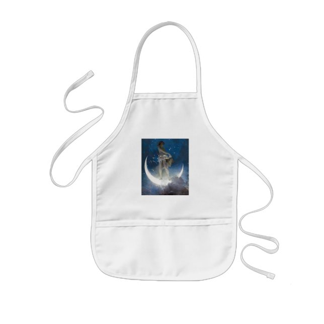 Luna Goddess at Night Scattering Stars Kids Apron (Front)