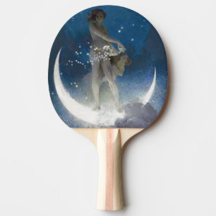 Luna Goddess at Night Scattering Stars Ping Pong Paddle