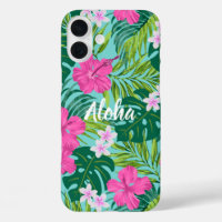 Luna Hibiscus Garden Hawaiian - Pink and Turq