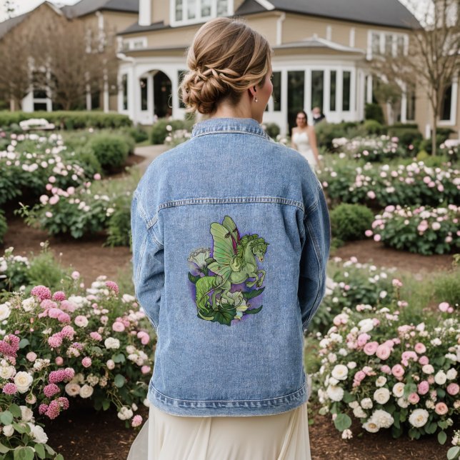 Luna Moonduster Moth Fairy Horse Denim Jacket (Wedding Back)