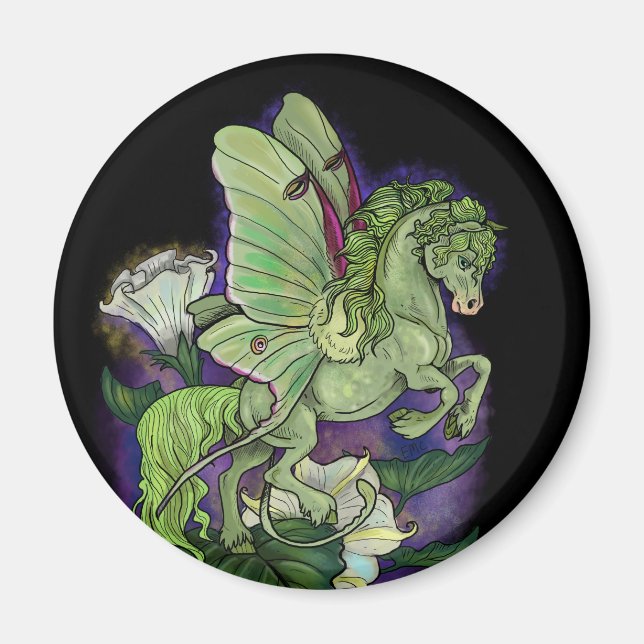 Luna Moonduster Moth Fairy Horse Magnet (Front)
