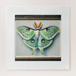 Luna moth 050824IREF205 - Watercolor Jigsaw Puzzle