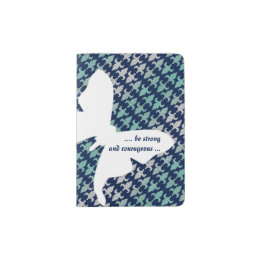 Luna Moth Buffalo Plaid Damask Mint Midnight Blue Passport Holder