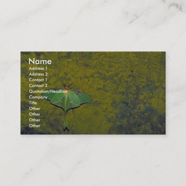 Luna moth business card (Front)
