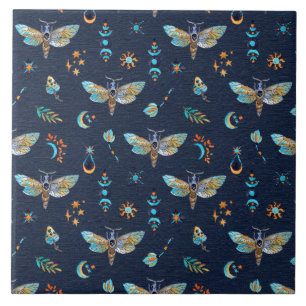 Luna moth butterfly pattern tile