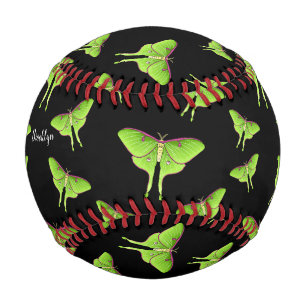 Luna Moth cartoon illustration Baseball