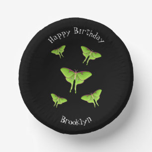 Luna Moth cartoon illustration Paper Plate
