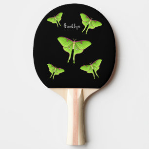 Luna Moth cartoon illustration  Ping Pong Paddle