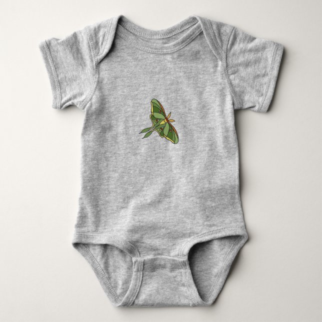 Luna Moth Funny Baby Clothing Bodysuit (Front)