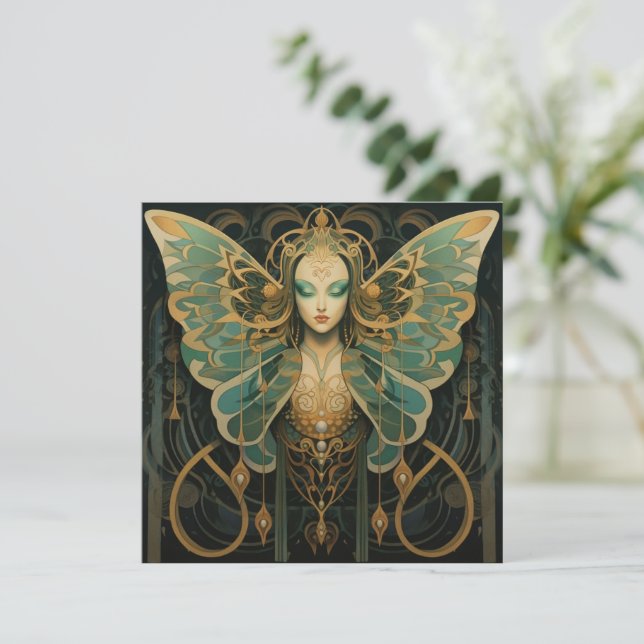 Luna moth goddess card (Standing Front)