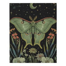 luna Moth Gothic Watercolor Art